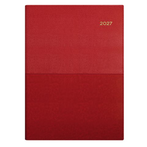 DIARY VANESSA A4 SPIRAL 345.V15 WEEK TO VIEW RED 2027