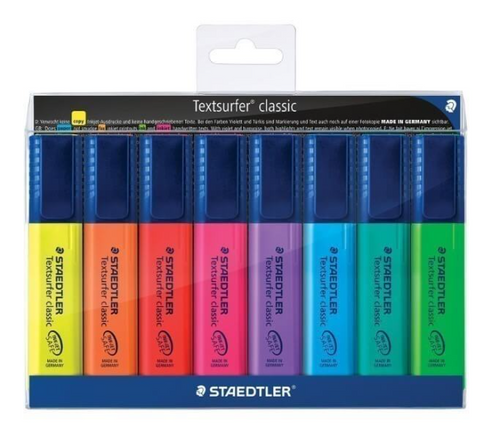 HIGHLIGHTER TEXTSURFER WALLET 8 ASSORTED COLOURS STAEDTLER