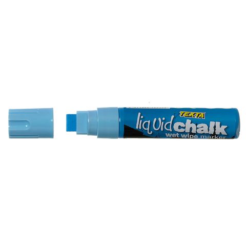 WET WIPE BLUE TEXTA LIQUID CHALK MARKER 15MM NIB FOR GLOSSY SURFACES