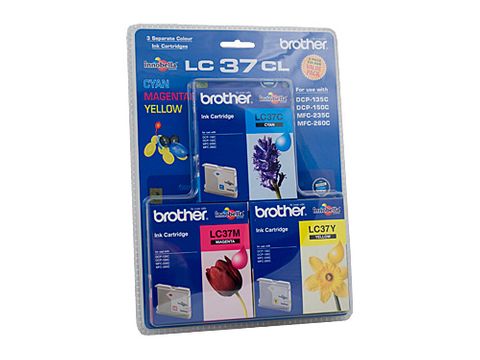 DYN-LC37CL3PK BROTHER LC-37 CYAN MAGENTA & YELLOW COLOUR PACK - 300 PAGES EACH