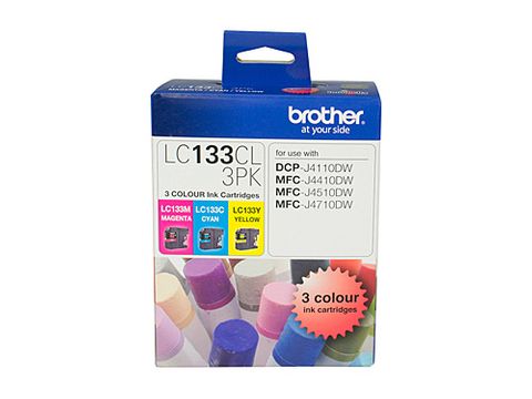 DYN-LC133CL3PK BROTHER LC-133 CMY COLOUR PACK - UP TO 600 PAGES PER COLOUR - CQS1