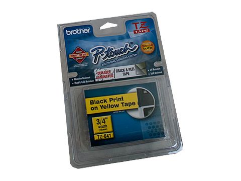 DYN-TZE641 TZE641 BROTHER 18MM BLACK TEXT ON YELLOW TAPE - 8 METRES- CQS15