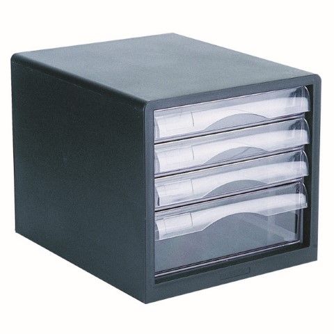 DESKTOP FILE STORAGE ORGANISER 4 DRAWER BLACK