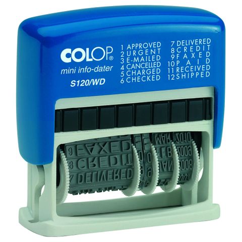 COLOP S120/WD WORD-DATE RED/BLU PAD-cqs19 - 9004362356189