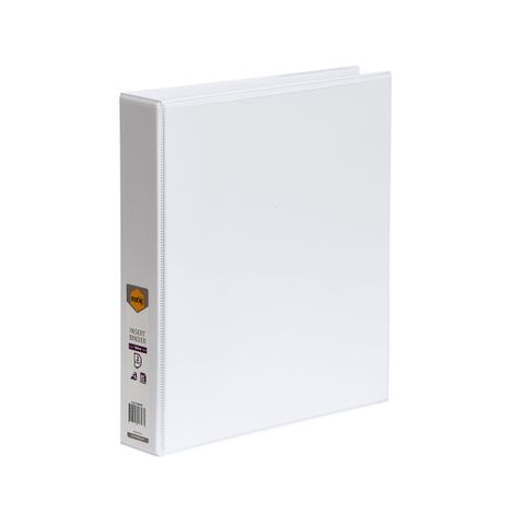 BINDER A4 2D 38MM WHITE INSERT CLEARVIEW