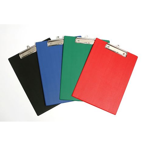 CLIPBOARD PP FOOLSCAP RED -  NO FRONT COVER -