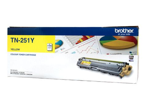 BROTHER TN-251 YELLOW TONER CARTRIDGE - 1400 PAGES