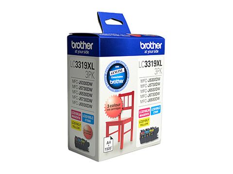 DYN-LC3319XL3PK BROTHER LC3319 CMY COLOUR PACK - 1500 PAGES EACH