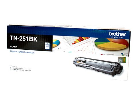 BROTHER TN-251 BLACK TONER CARTRIDGE - 2500 PAGES