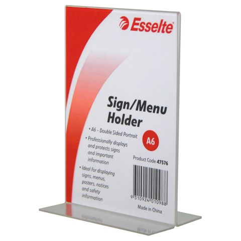 SIGN/MENU HOLDER A6 2 SIDED PORTRAIT