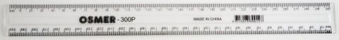 RULER CLEAR PLASTIC 30CM