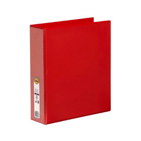 BINDER A4 2D RING 50MM RED INSERT CLEARVIEW