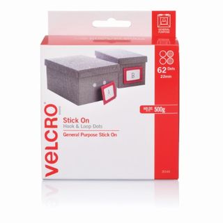 VELCRO HOOK & LOOP DOTS FASTENERS 22MM X 62 WHITE (20143)