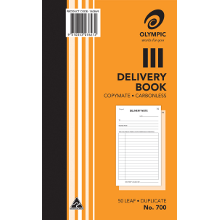 OLYMPIC CARBONLESS BOOK #700 DUPLICATE DELIVERY BOOK 50L 200X125