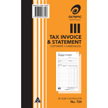 OLYMPIC CARBONLESS BOOK #724 INVOICE BOOK 50L 200X125