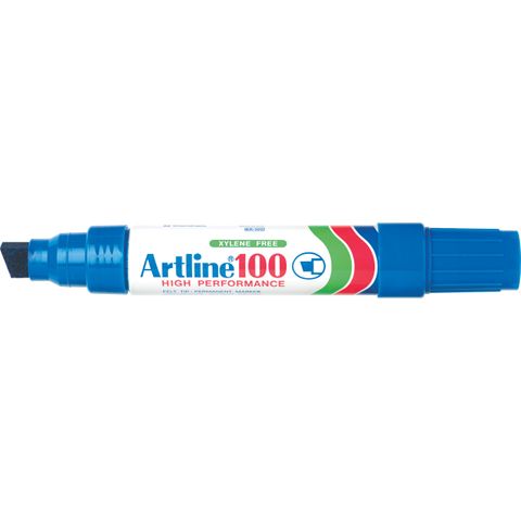 MARKER ARTLINE 100 BLUE PERMANENT 12MM CHISEL NIB