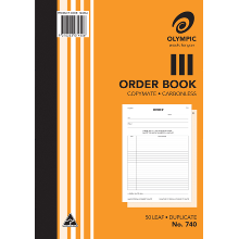 OLYMPIC CARBONLESS BOOK #740 DUPLICATE ORDER BOOK 50L 297X210