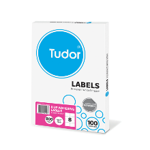 TUDOR ADHESIVE LABELS 8UP 105X74MM BX100