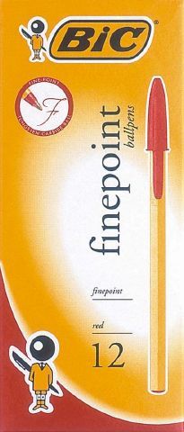 PEN BIC FINEPOINT BALLPOINT  RED EACH