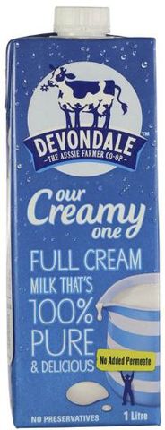 DEVONDALE FULL CREAM UHT MILK 1 LITRE CARTON