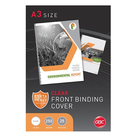 BINDING COVERS A3 CLEAR 250MIC 25PK