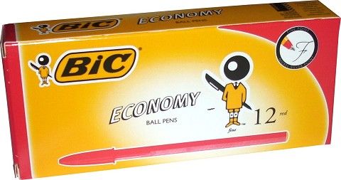 PEN BIC ECONOMY FINE RED EACH