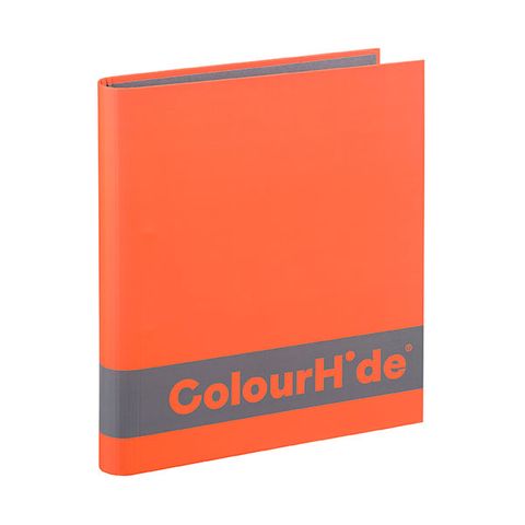 MARBIG COLOURHIDE SILKY TOUCH BINDER A4 2D 25MM ORANGE 
**CLEARANCE - DISCONTINUED LINE - LIMITED STOCK AVAILABLE**