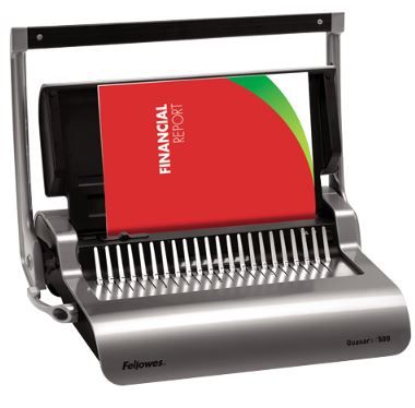 FELLOWES QUASAR 500 MANUAL BINDING MACHINE
BINDS UP TO 500 SHEETS  /  PUNCHES 20 SHEETS
5627701