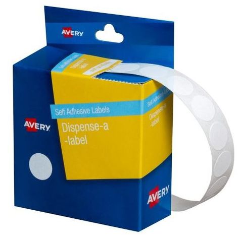 14MM AVERY WHITE CIRCLE  BX1200