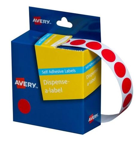 14MM AVERY RED CIRCLE  BOX 1050/BOX