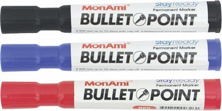 BLUE MON AMI BULLET PERMANENT STAY READY 
MARKER