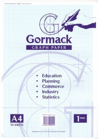 GRAPH PAD A4 1MM GORMACK 50 SHEETS