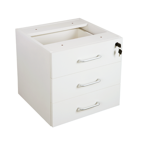 FIXED UNDER DESK PEDESTAL - 3 PERSONAL DRAWERS 465MM W X 447MM D X 454MM H WARM WHITE