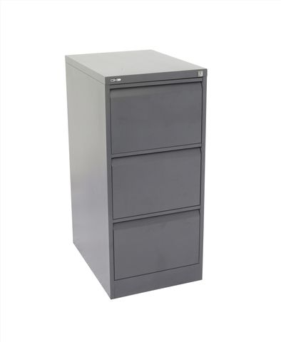 GO HEAVY DUTY 3 DRAWER FILING CABINET - GRAPHITE RIPPLE