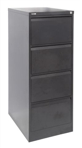 GO HEAVY DUTY 4 DRAWER FILING CABINET -  BLACK RIPPLE