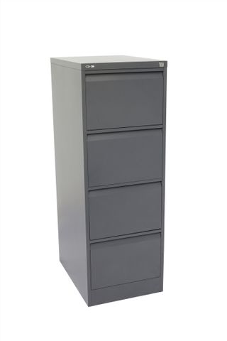 GO HEAVY DUTY 4 DRAWER FILING CABINET - GRAPHITE RIPPLE