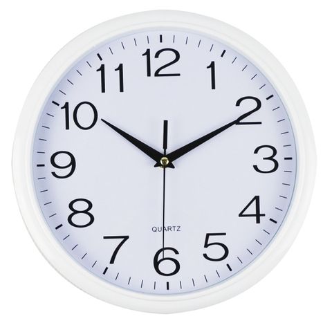 CLOCK 30CM ROUND WHITE I391