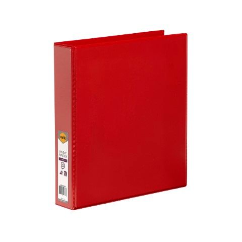 MARBIG CLEARVIEW INSERT BINDER A4 4D RING 38MM RED
