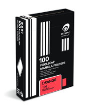 MANILLA FOLDER OLYMPIC F/C ORANGE  BOX 100