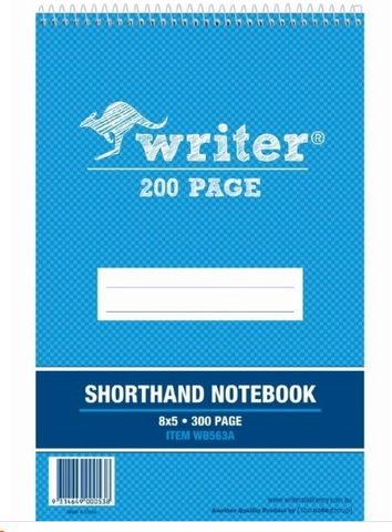 WRITER WB563B SPIRAL SHORTHAND NOTEBOOK 
198X128 300PG
