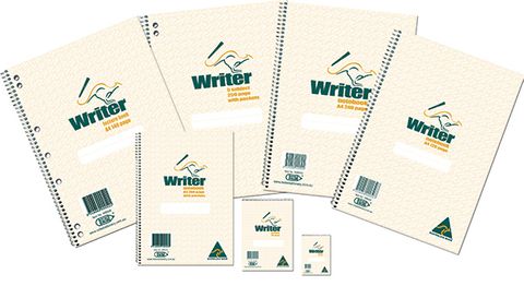 WRITER WB570 A5 SPIRAL 200PG NOTE BOOK + POCKET   205X147MM SIDE OPENING
