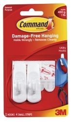 HOOK SMALL 17002 COMMAND PK2 ADHESIVE