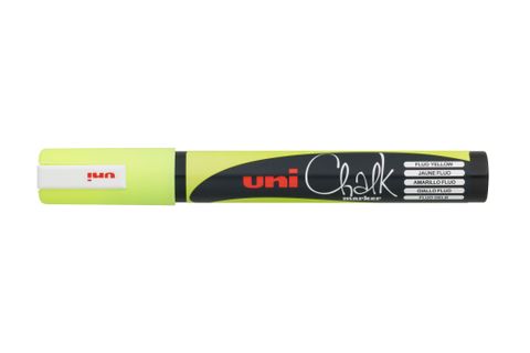 UNI CHALK MARKER FLUORO YELLOW 2.5MM - WON'T WASH OFF IN THE RAIN