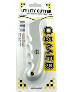 UTILITY CUTTER KNIFE HEAVY DUTY RETRACTABLE ALL ALLOY CONSTRUCTION OSMER - USES 44U-BL BLADES OSMER