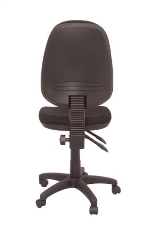 CHAIR HIGH BACK  OPERATOR CHAIR 
BLACK FABRIC     2 LEVER MECHANISM    GAS LIFT
BACK REST ADJUSTMENT