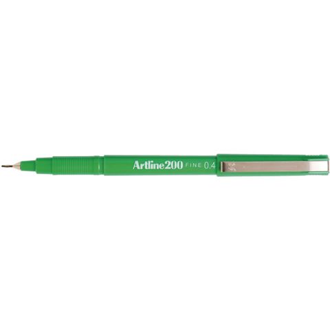 PEN ARTLINE 200 GREEN FINELINER  0.4MM
