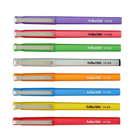 PEN ARTLINE 200 BRIGHT FINELINE 0.4MM WALLET 8