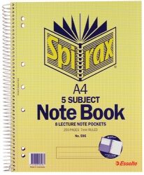 SPIRAX 596 5 SUBJECT NOTEBOOK A4  250 PAGES