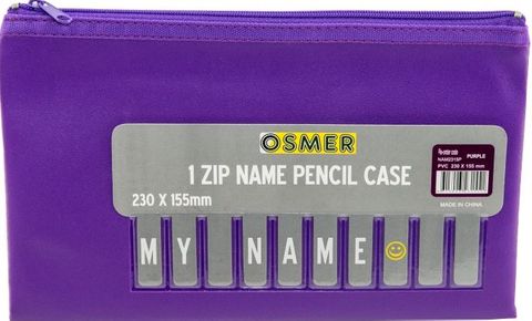 PENCIL CASE PURPLE PVC 23CM X 15CM