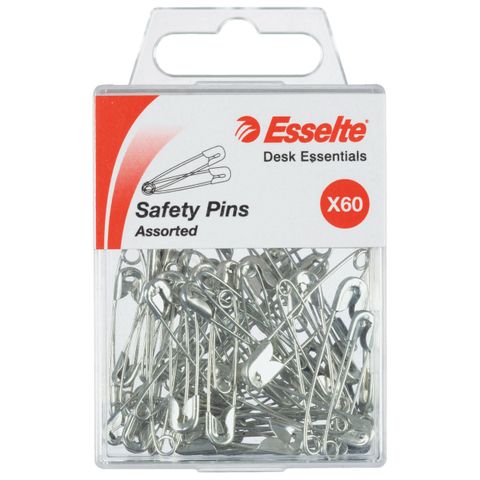 SAFETY PINS PK60 ASSORTED SIZES SILVER